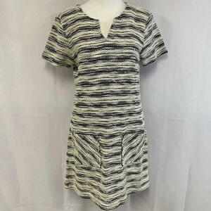 Velvet by Graham and Spencer Knit Short Sleeve Stripe Pocket Dress S